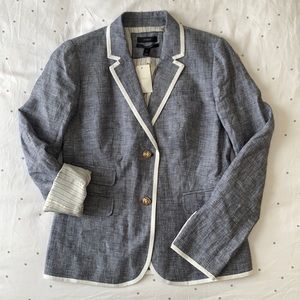 NWT J Crew Schoolboy linen chambray blazer
